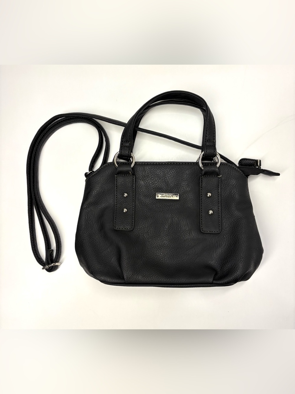 Black Crossbody Satchel with Top Handles